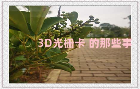 3D光栅卡 的那些事